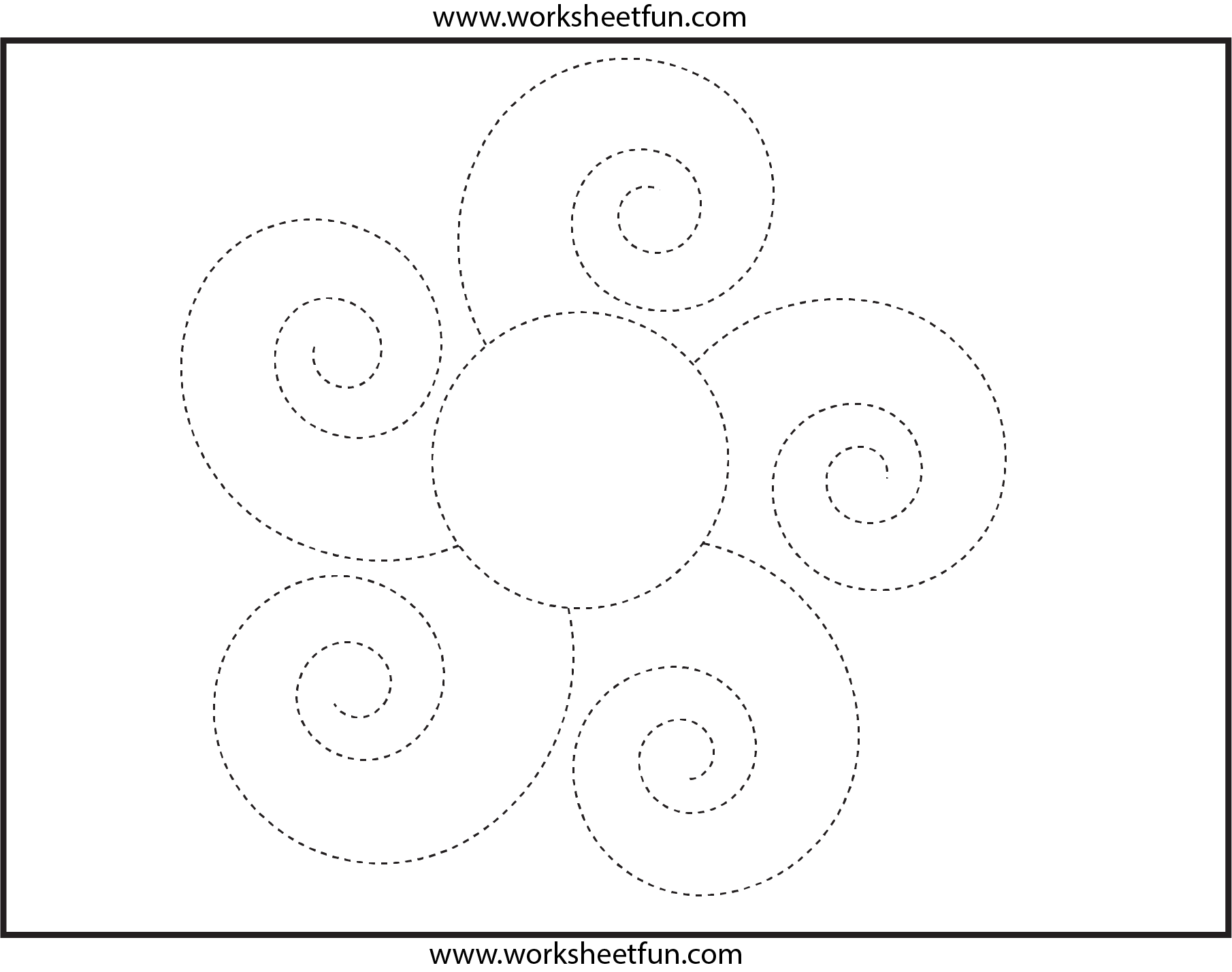 Picture Tracing Flower Spiral Tracing 1 Worksheet FREE