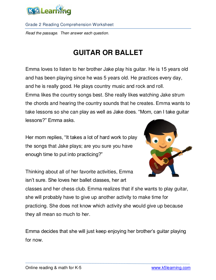 Reading Comprehension Worksheet 4 Examples Format Pdf Examples