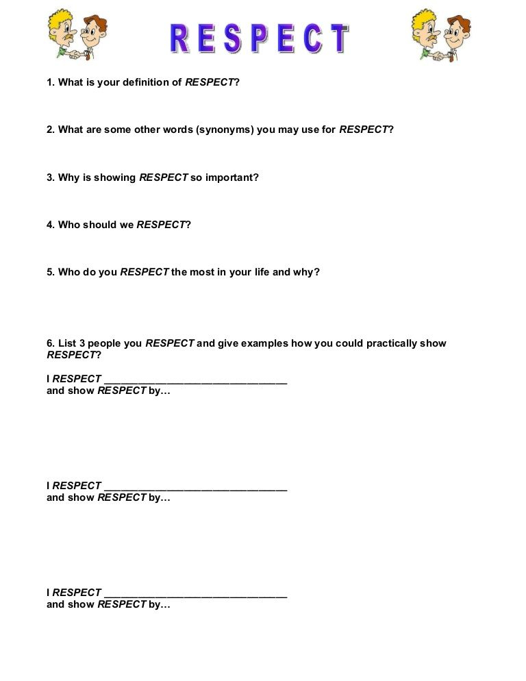Respect Worksheet Teaching Respect Teaching Social Skills Respect 