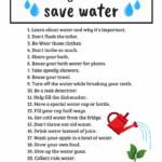 Save Water Worksheets For Kindergarten