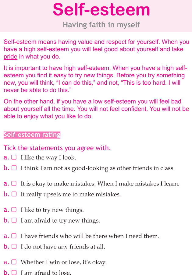 Self esteem Life Skills