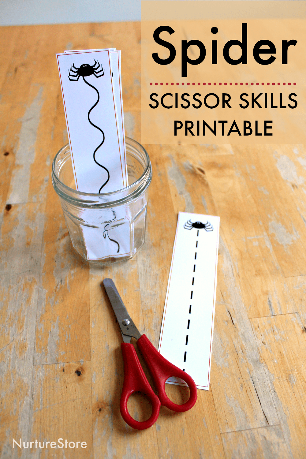 Spider Scissor Skills Printable Cutting Sheets NurtureStore