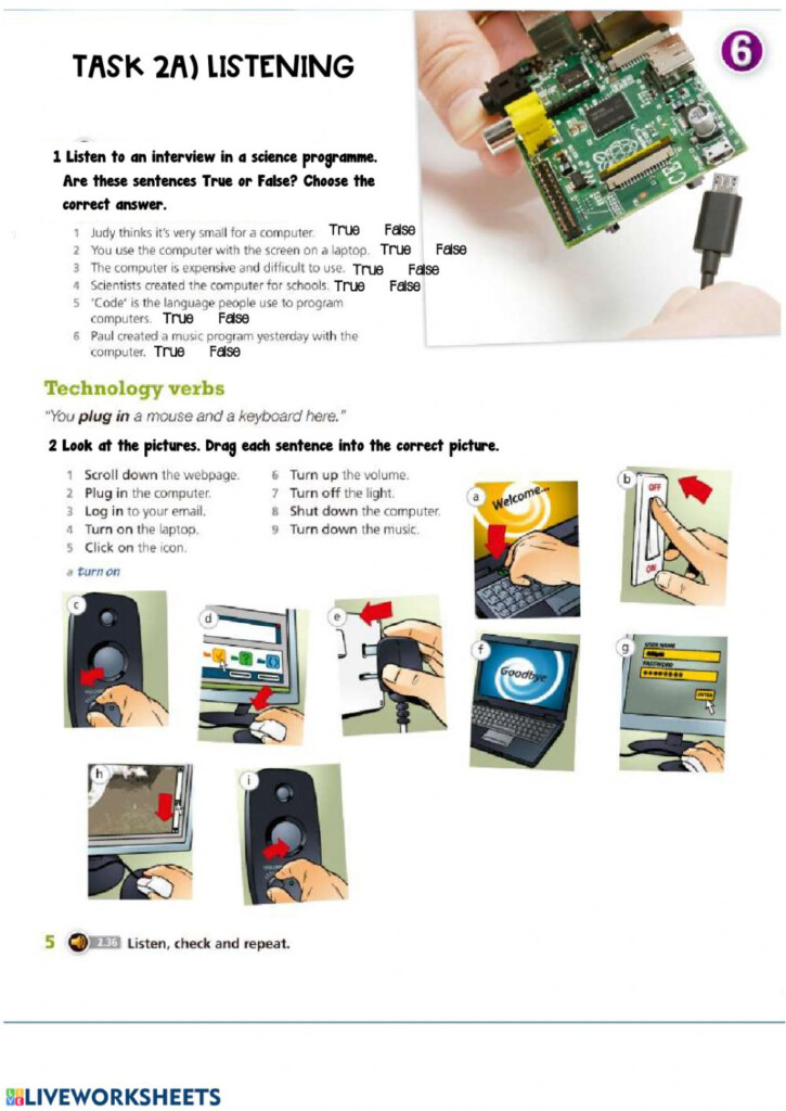 TECHNOLOGY VERBS Listening Worksheet Worksheet