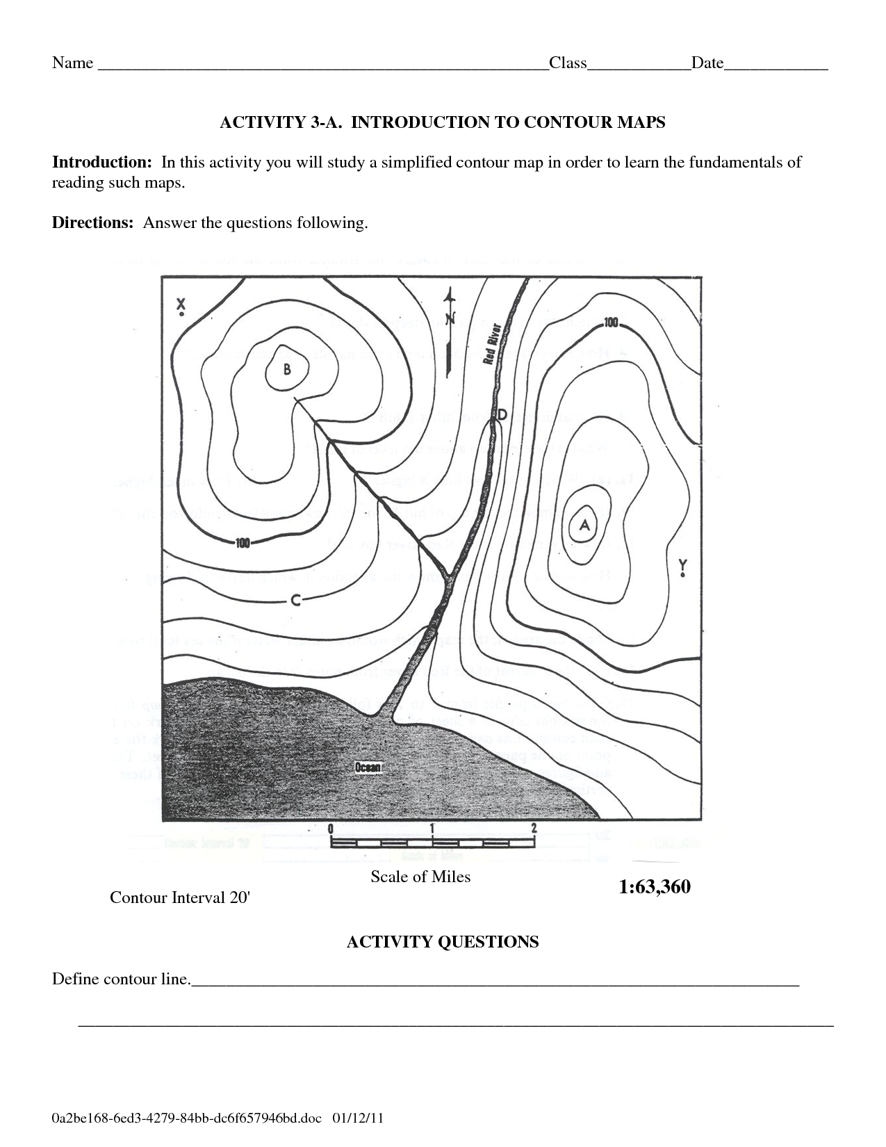 Topographic Map Reading Practice Worksheet A Worksheet Blog