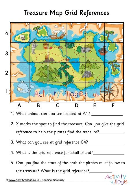 Treasure Map Grid Reference Worksheet Map Worksheets Teaching Maps