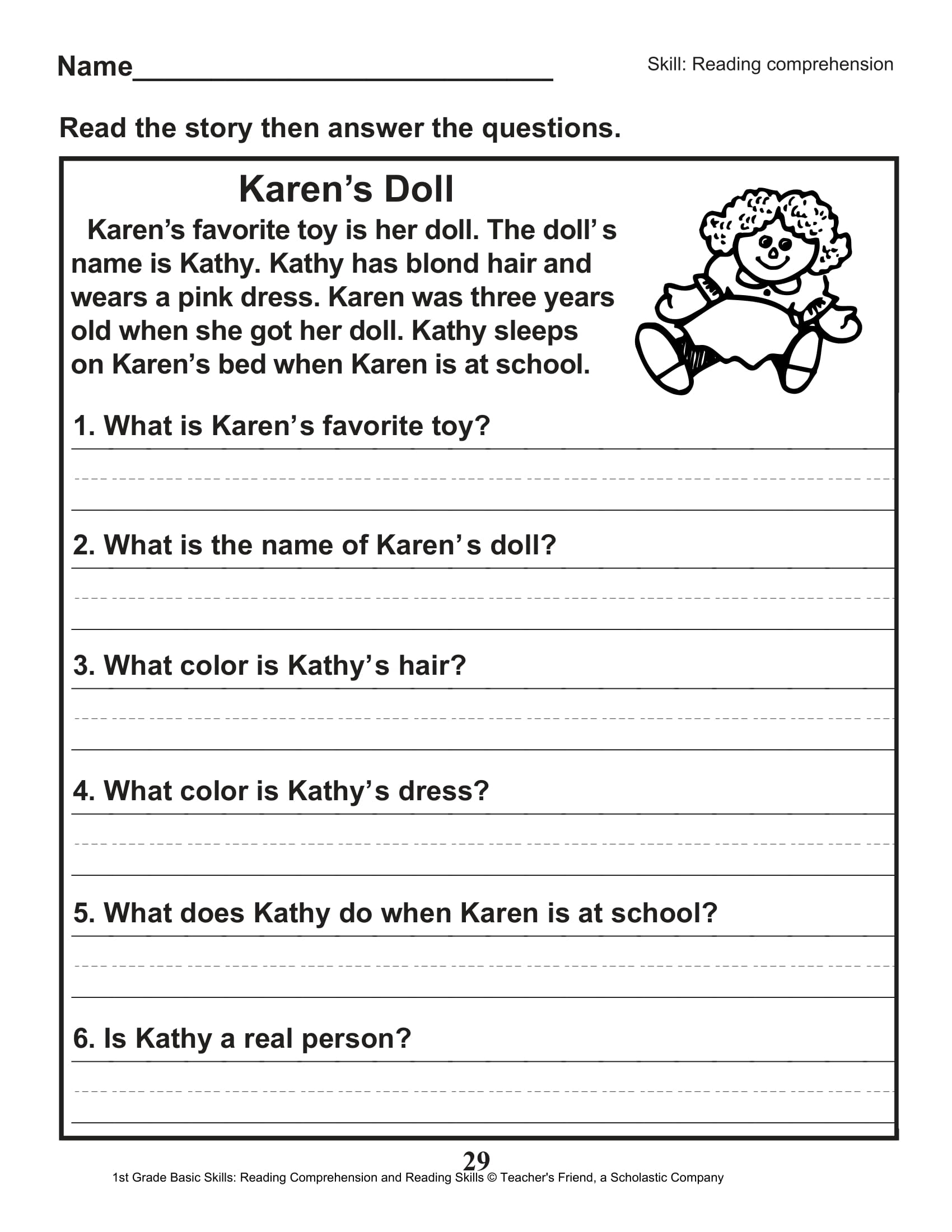 2nd Grade Reading Comprehension Worksheets Multiple Choice Times