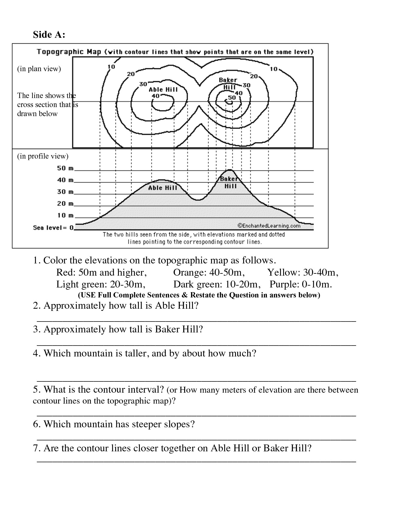 30 Topographic Map Worksheet Answer Key Education Template