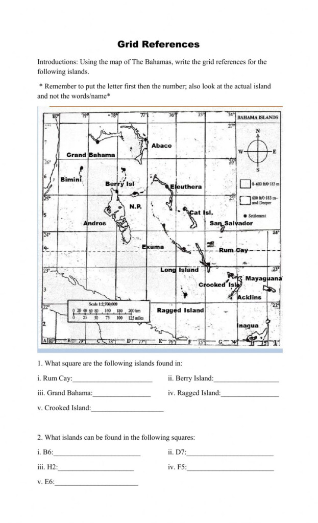 4 Figure Grid References Worksheet 4 And 6 Grid Reference Exercises 