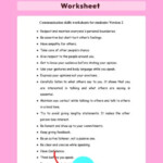 Adolescent Communication Skills Worksheets Version 2 Mental Health