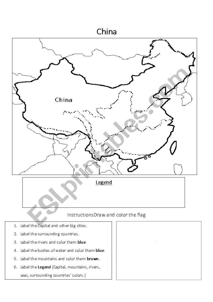 Ancient China Geography Map Worksheet First Wiring