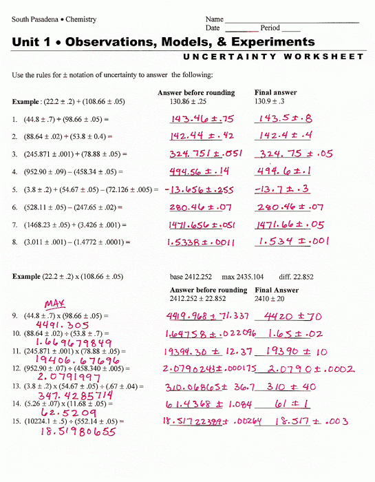 Answer Key Rounding Significant Figures Worksheet Kidsworksheetfun