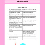 Anxiety Coping Skills Worksheet Mental Health Worksheets