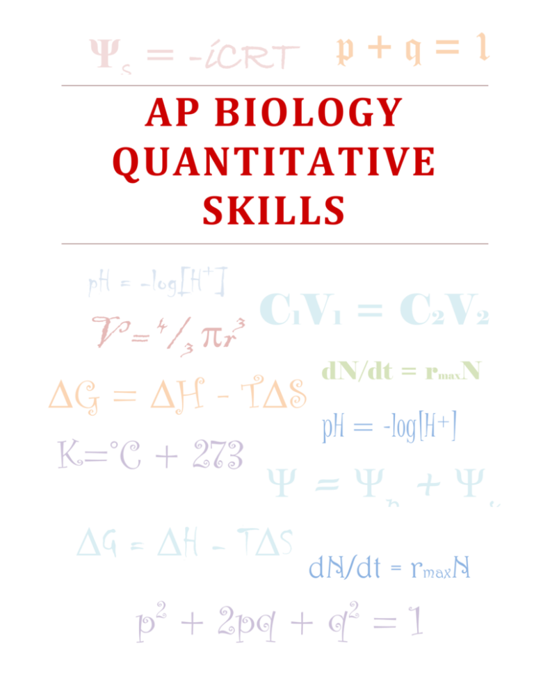 Ap Biology Quantitative Skills Worksheet Answers - SkillsWorksheets.com
