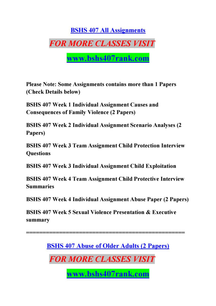 Bshs 407 All Assignments By Sreeja59 Issuu