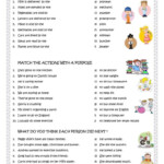 Calameo Daily Routines Vocabulary Esl Matching Exercise Worksheets