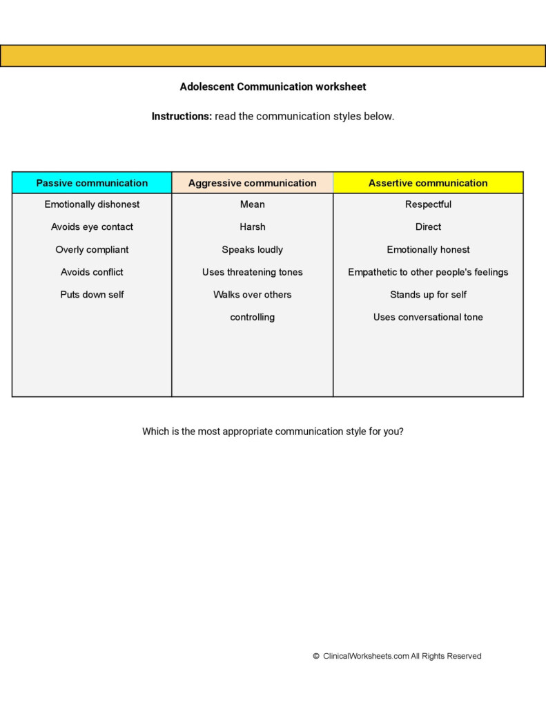Clinical Worksheets Page 10 Of 89