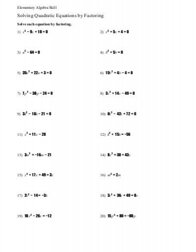 Elementary Algebra Skill Solving Linear Equations A Plus Algebra