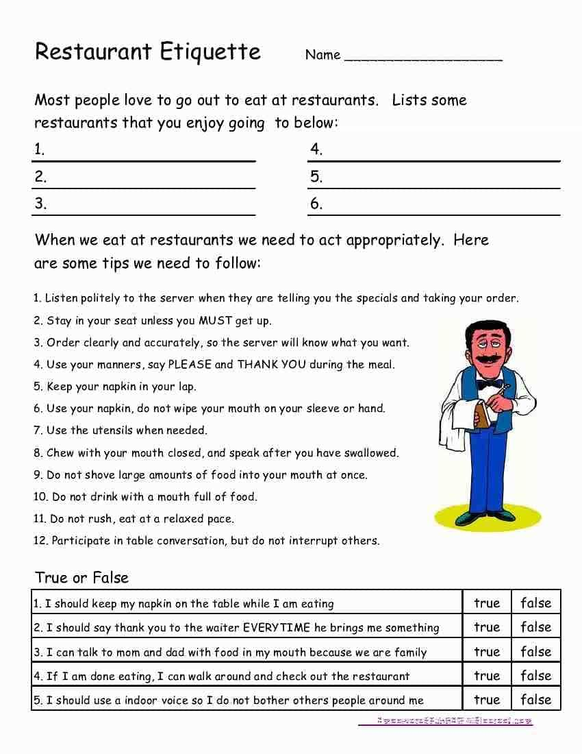 Free Life Skills Worksheets For Highschool Students And Free Life