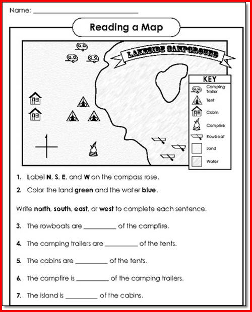 Free Map Skills Worksheets Worksheets Samples