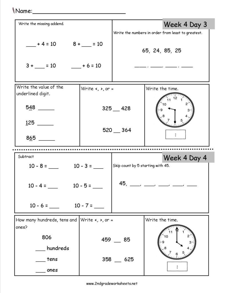 Free Printable Daily Math Warm Ups