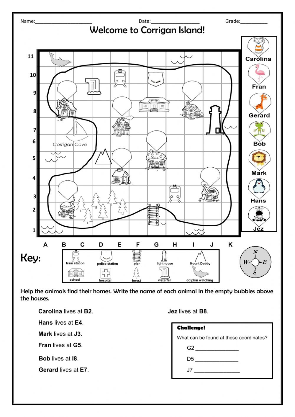Grid Reference Interactive Worksheet