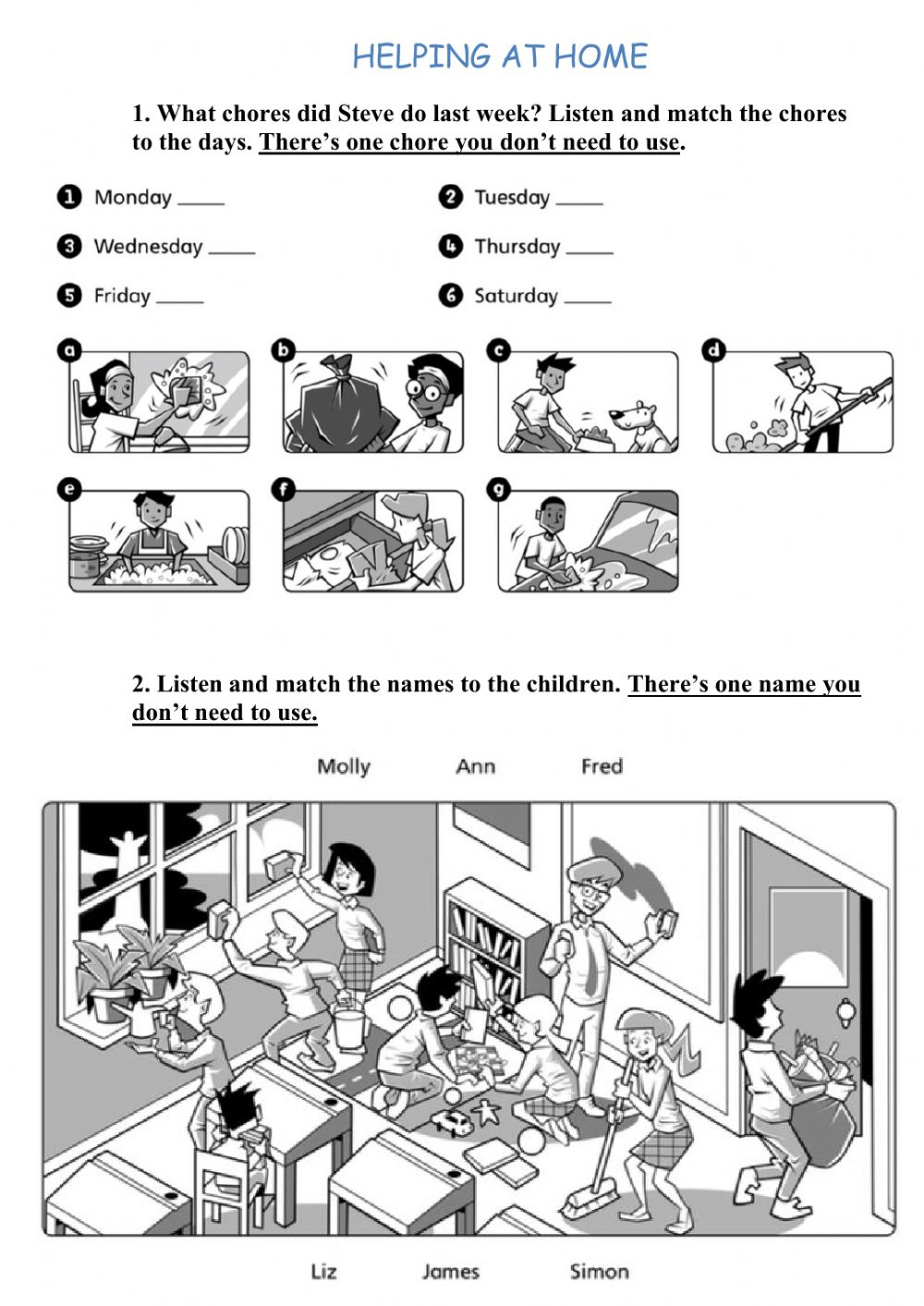 Helping At Home Worksheet