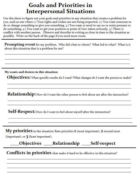 Image Result For DBT Interpersonal Effectiveness Skills Worksheet Dbt