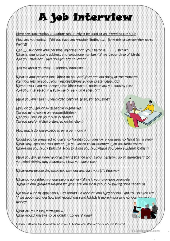 JOB INTERVIEW Worksheet Free ESL Printable Worksheets Made By 