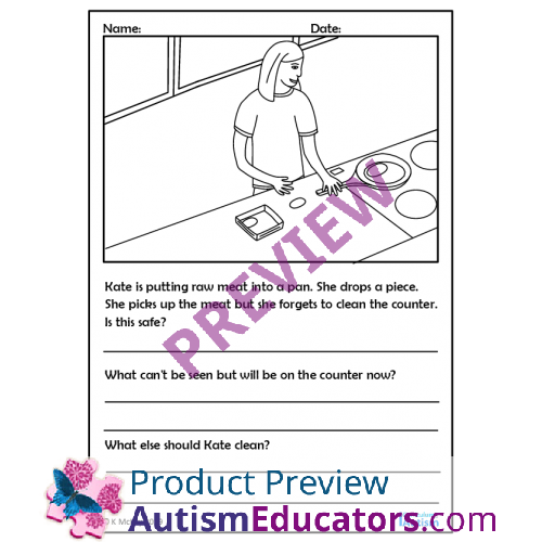 Kitchen Safety Cooking Life Skills Worksheets