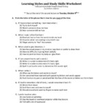 Learning Styles And Study Skills Worksheet UCLA