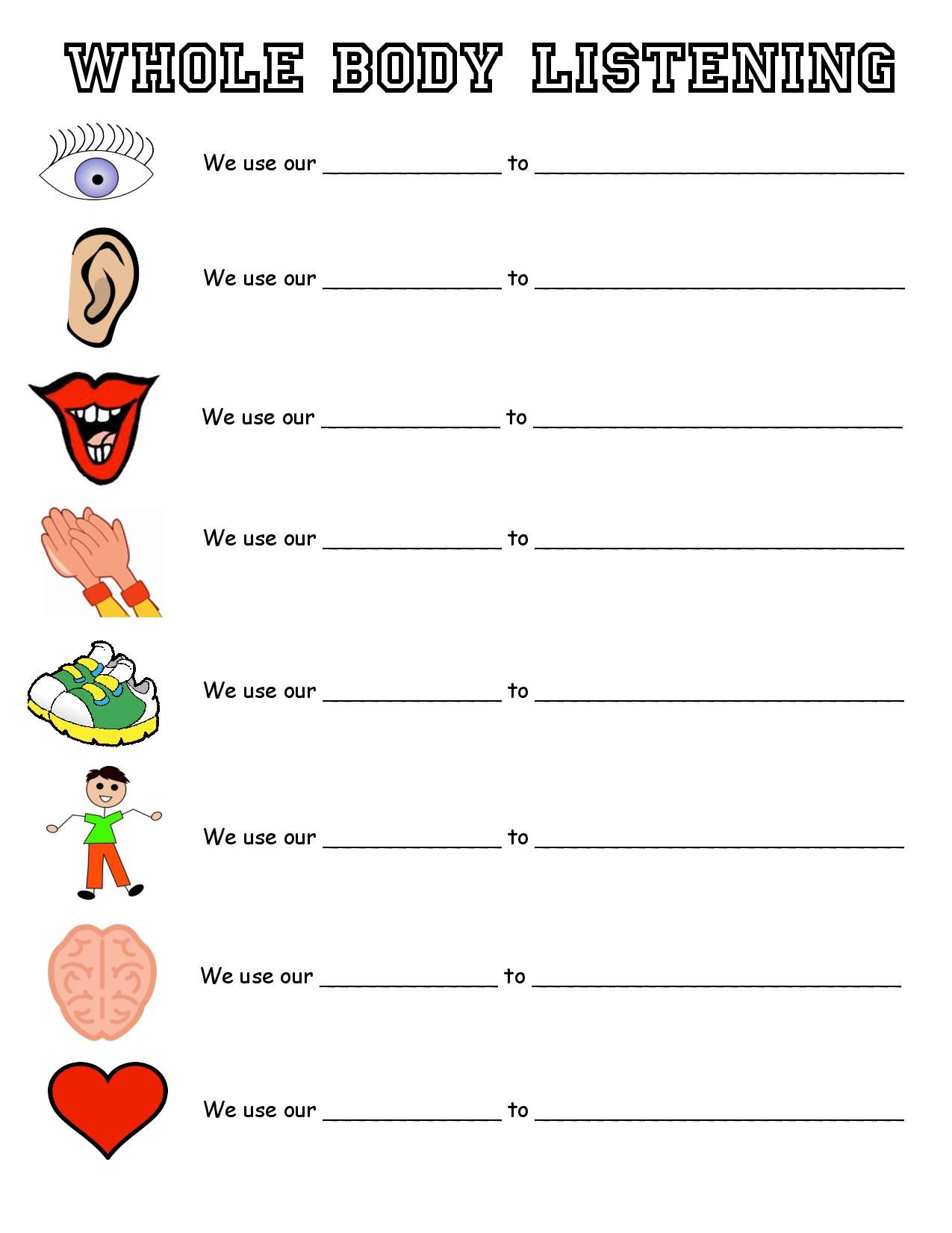 Listening Skills Worksheet For 3rd 4th Grade Listening Skills