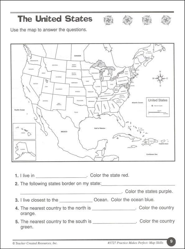 Map Skills Grade 2 PMP Rainbow Resources