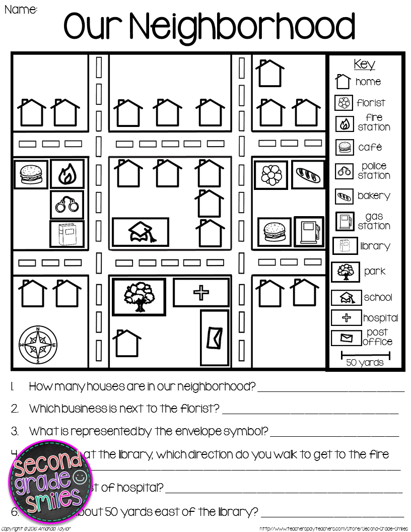 Map Skills Printable Activities To Help Students Practice Using A Map