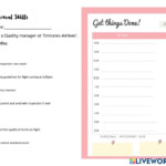 Organizational Skills Worksheet