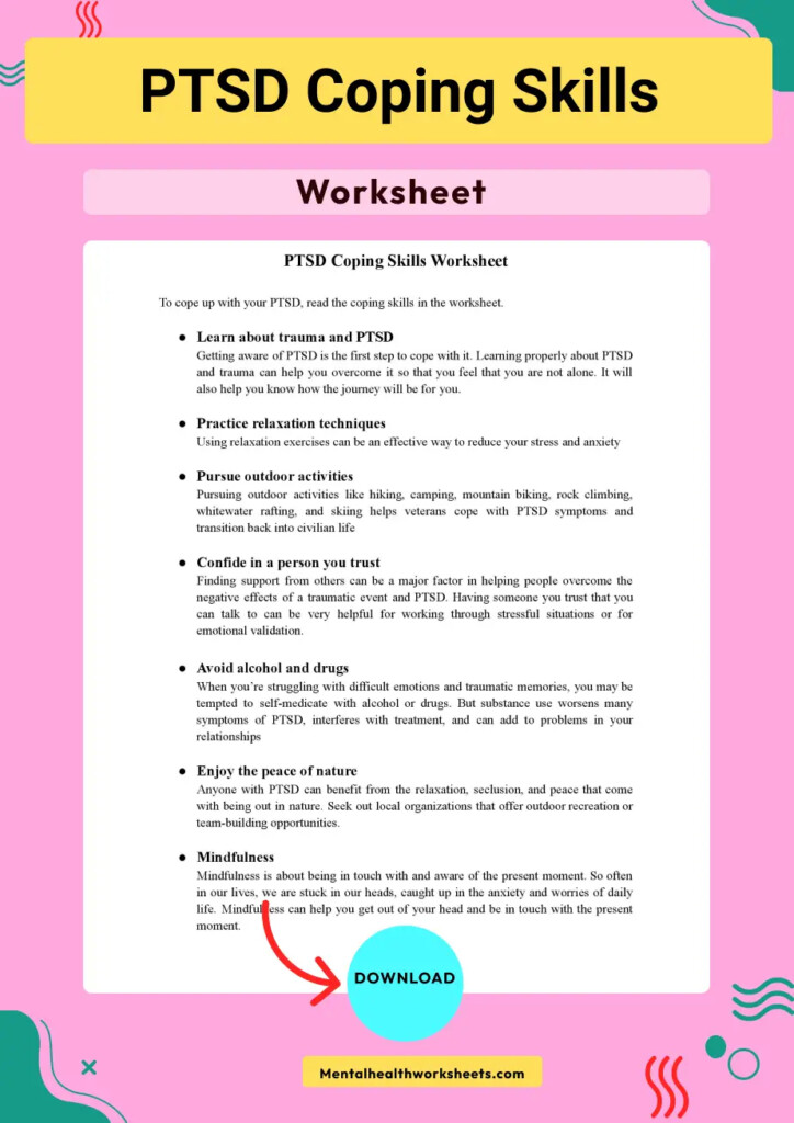 PTSD Coping Skills Worksheet 00001 1 Mental Health Worksheets