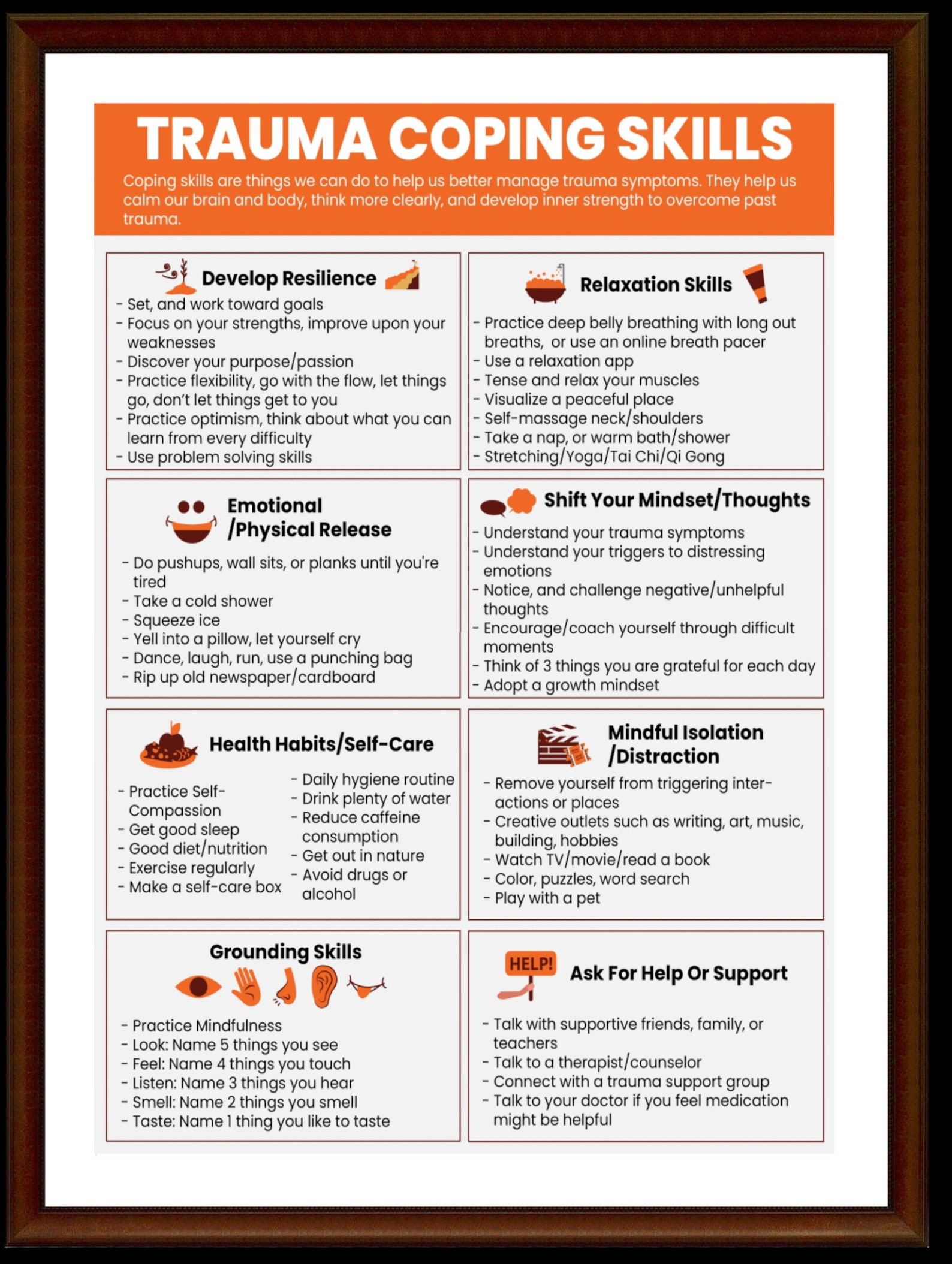 PTSD Trauma Coping Skills Printable Handouts Bundle For Etsy