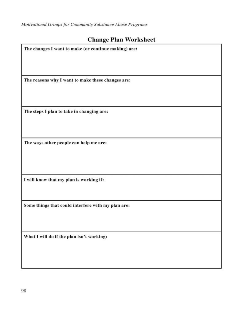 Relapse Plan Worksheet Db excel