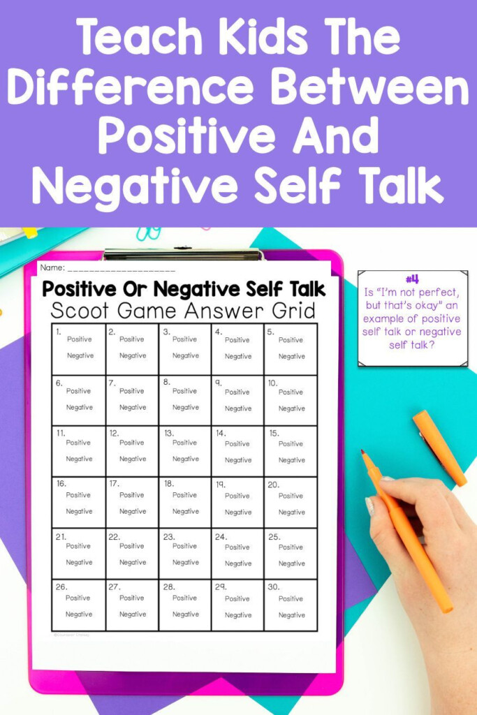 SELF TALK SCOOT GAME ACTIVITY POSITIVE OR NEGATIVE SELF TALK 