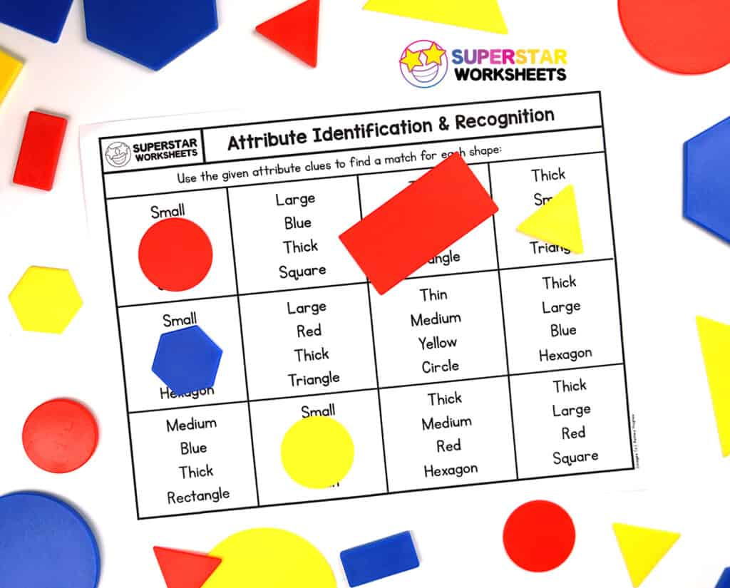 Shape Attributes Worksheets Superstar Worksheets
