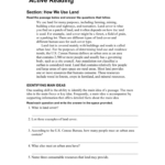 Skills Worksheet Active Reading Free Download Qstion co