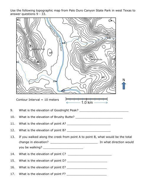Topographic Mapping Skills Worksheet Answers SkillsWorksheets