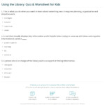 Using The Library Quiz Worksheet For Kids Study