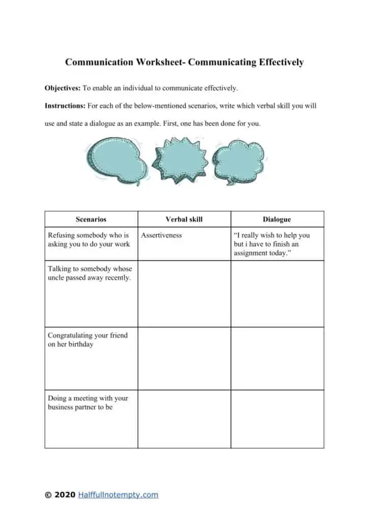 Worksheet On Communication Skills Itsme Winchelle