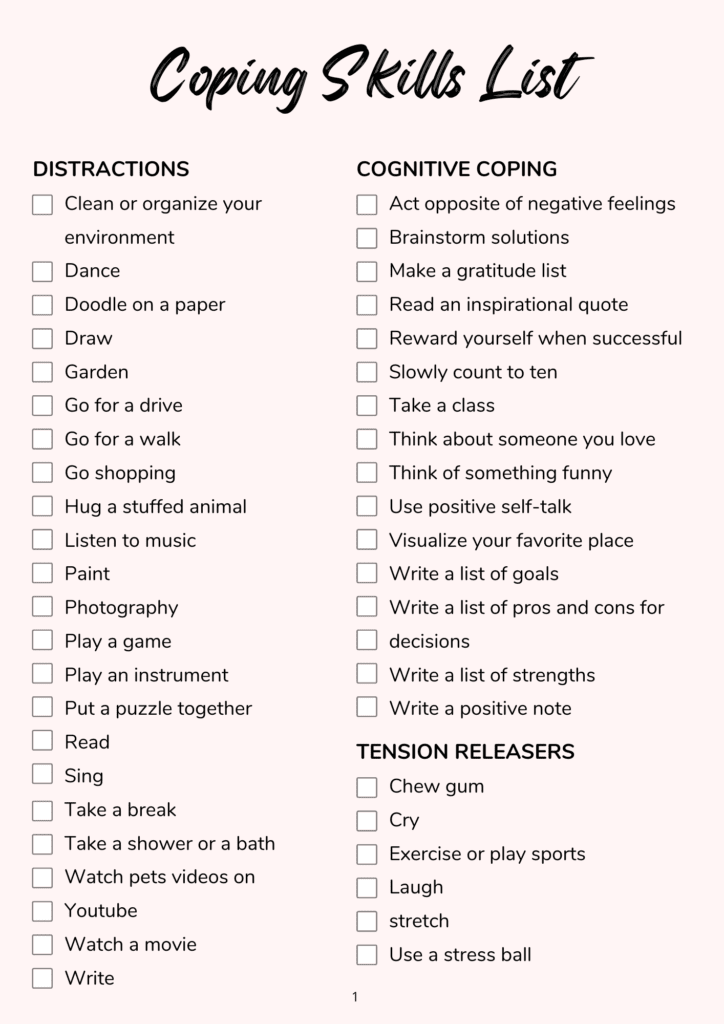 Mental Health Coping Skills Worksheet Pdf SkillsWorksheets