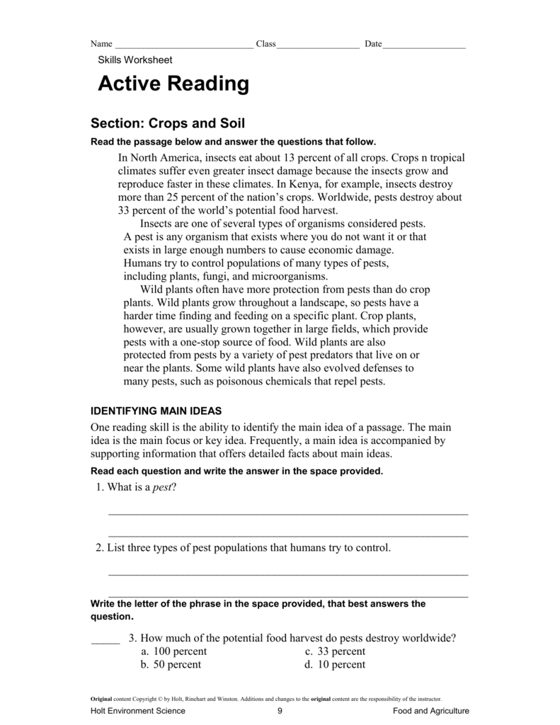 Active Reading Skills Worksheet Answer Key Dorothy Jame 39 s Reading 