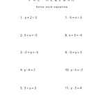 Algebra For Beginners Worksheets