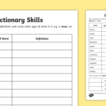 Dictionary Skills Word Table Worksheet teacher Made