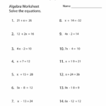 Easy Algebra Worksheets 99Worksheets