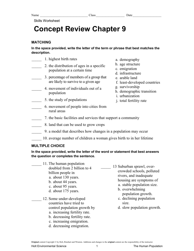 Environmental Science Skills Worksheet Study Guide SkillsWorksheets