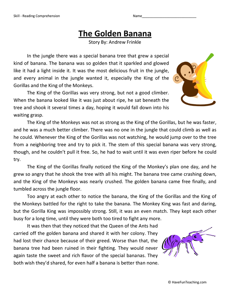 Fifth Grade Reading Comprehension Worksheets Page 5 Of 8 Have Fun